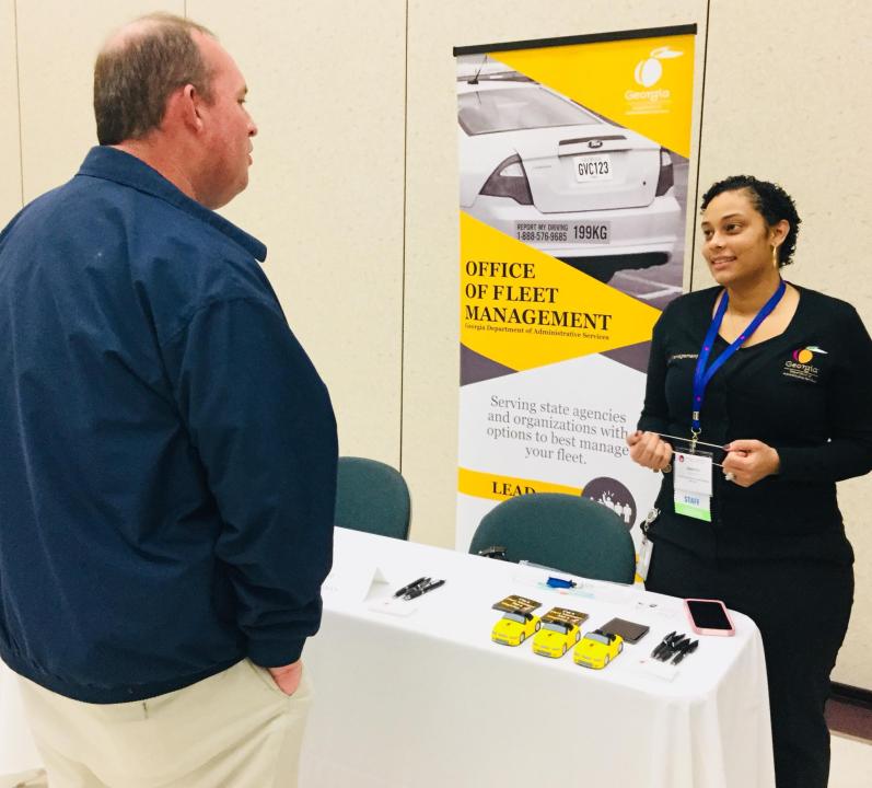 state fleet officer speaking with a customer