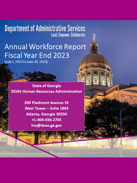 Image is of the cover of the 2023 Annual Workforce Report.